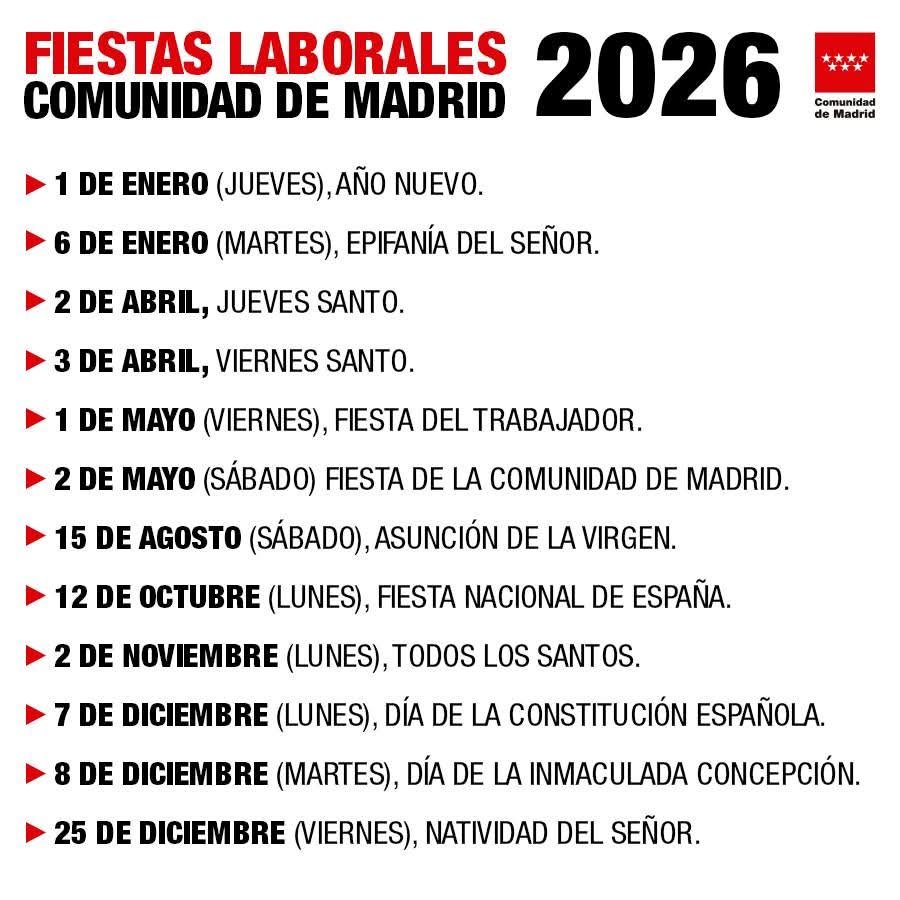 feriados madrid 2026