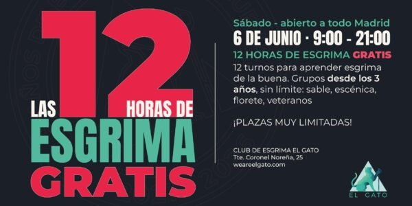 12 Horas de Esgrima Gratis en Madrid: clases gratuitas para todas las edades en el 5º aniversario de El Gato Madrid
